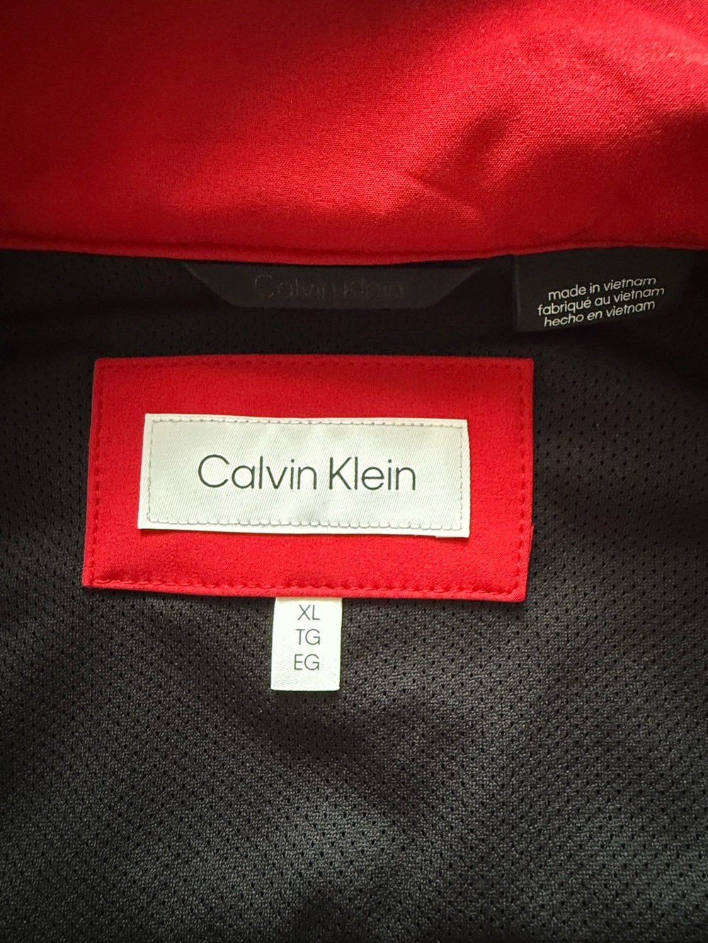 Calvin Klein Red Soft Shell Jacket Men’s XL Fleece Lined Full Zip - Picture 7 of 13